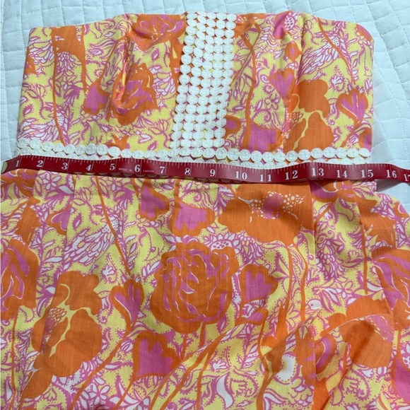 🧡Lilly Pulitzer#vintage Strapless Dress in Pink and Orange Floral - Picture 8 of 8